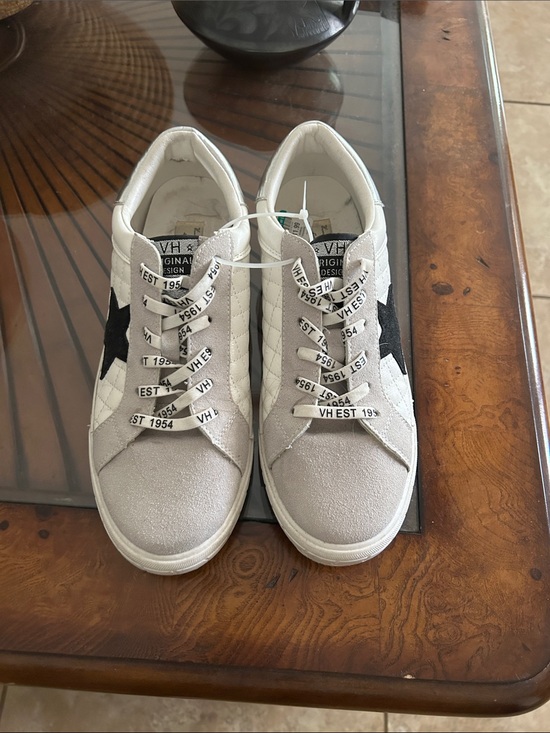 Vintage Havana Shoes - Vintage Havana White and Black Quilted Athletic Sneakers